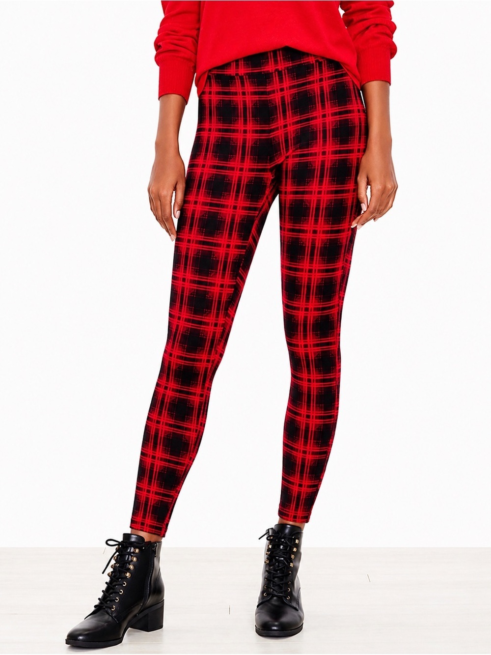Loft NWT buffalo plaid pointe leggings, XS
